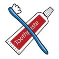 Vector toothbrush and toothpaste tube Royalty Free Stock Photo