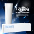 Vector toothpaste template, with box and tube.