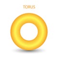 Vector torus with gradients and shadow for game, icon, package design, logo, mobile, ui, web, education. 3d donut on a