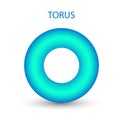 Vector torus with gradients and shadow for game, icon, package design, logo, mobile, ui, web, education. 3d donut on a