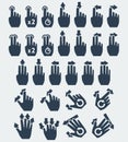 Vector touch screen gestures icons