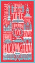 Vector touristic hand drawn london city poster