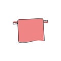 Vector towel icon on hanger on cartoon style on white isolated background Royalty Free Stock Photo