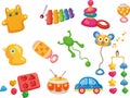 Vector toy icons. Baby toys Royalty Free Stock Photo