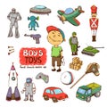 Toys for boy design vector illustration Royalty Free Stock Photo