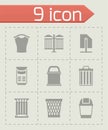 Vector Trach Can icon set Royalty Free Stock Photo