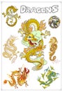 Vector Traditional Asian Dragons