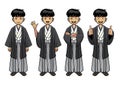 Traditional japan man character set