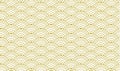 Vector Traditional Japanese Golden Seamless Pattern, Gold and White Background Template.