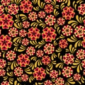 Vector traditional russian folk khokhloma seamless pattern