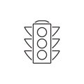 Vector traffic light line icon on white in flat style Royalty Free Stock Photo