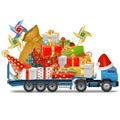 Vector Trailer with Christmas Gifts