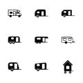 Vector trailer icon set