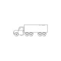 Vector trailer line icon isolated on a white background. Royalty Free Stock Photo