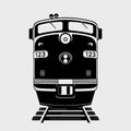 Vector train icon. Silhouette of locomotive Royalty Free Stock Photo