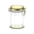 Vector transparent empty glass jar box packaging container