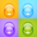 Vector transparent glass sphere with glares and highlights. Royalty Free Stock Photo