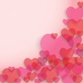 Vector transparent hearts with shadow Royalty Free Stock Photo