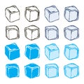 Vector transparent ice cube chunks