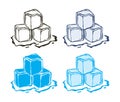Vector transparent ice cube chunks