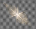 Vector transparent sun flash with rays and spotligh. Royalty Free Stock Photo