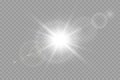 Vector transparent sunlight special lens flare light effect. Royalty Free Stock Photo