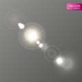 Vector transparent sunlight special lens flare light effect Royalty Free Stock Photo