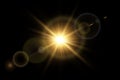 Vector transparent sunlight special lens flare light effect. PNG