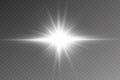 Vector transparent sunlight special lens flare light effect. PNG.