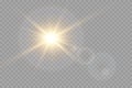 Vector transparent sunlight special lens flare light effect. PNG. Vector illustration Royalty Free Stock Photo