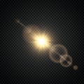 Vector transparent sunlight special lens flare light effect. Sun flash with rays and spotlight Royalty Free Stock Photo
