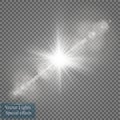 Vector transparent sunlight special lens flare light effect. Sun flash with rays and spotlight Royalty Free Stock Photo