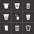 Vector trash can icon set