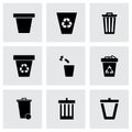 Vector trash can icon set Royalty Free Stock Photo