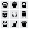 Vector Trash can icon set Royalty Free Stock Photo