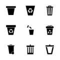 Vector trash can icon set