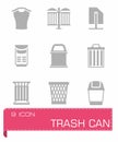 Vector Trashcan icon set