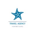 Vector travel agency logo design with starfish