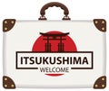 Travel bag with Japanese flag and the Torii Gate