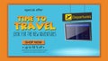 Travel banner. Time to travel flyer with flights table schedule, adventures