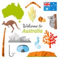 Vector travel banner. Welcome to Australia.