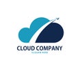 Vector travel beyond cloud online cloud storage logo design