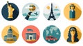 Vector travel flat icons set collection of versatile travel symbols in trendy vector style Royalty Free Stock Photo