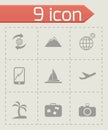 Vector travel icon set Royalty Free Stock Photo