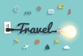 Vector travel ideas concept creative light bulb design