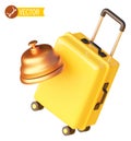 Vector travel suitcase and hotel bell