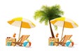 Vector travel and summer beach vacation relax icon Royalty Free Stock Photo
