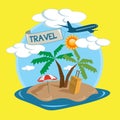 Vector travel tropical island design