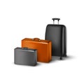 Vector traveler suitcases. Baggage for journey tourism. Suitcase for vacation Royalty Free Stock Photo