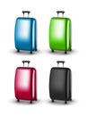 Vector traveler suitcases. Baggage for journey tourism. Suitcase for vacation Royalty Free Stock Photo